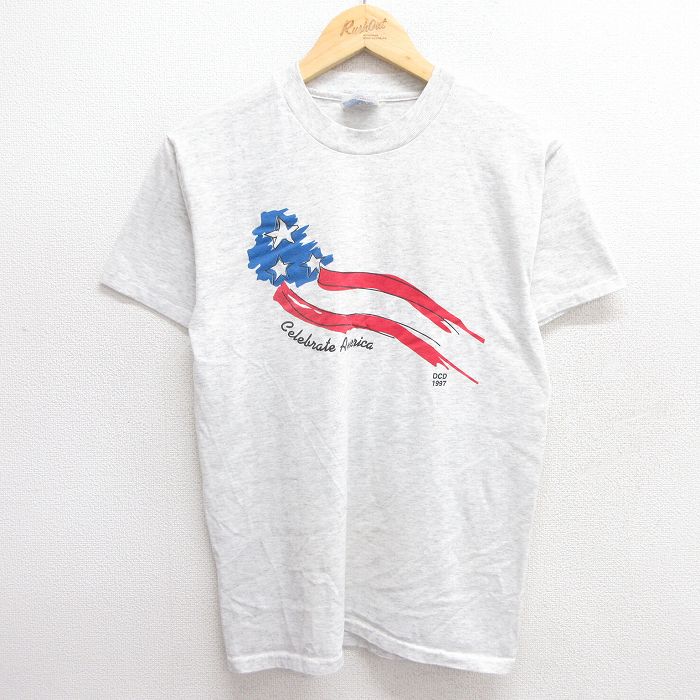 S★古着 ヘインズ Hanes 半袖 ビンテージ Tシャツ メンズ 90年代 90s DCD クルーネック 薄グレー 霜降り 25apr16 中古