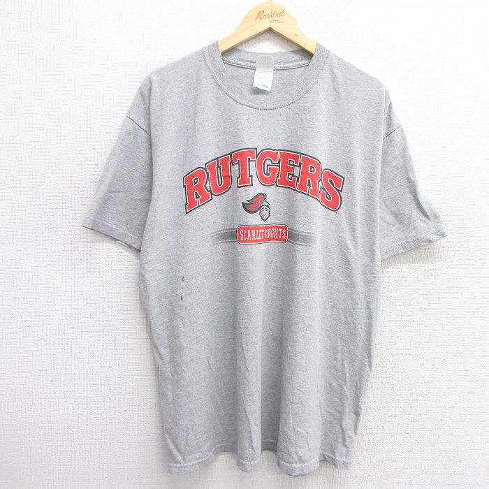 00s 半袖Tシャツ RUTGERS グレー霜降り XL | 古着