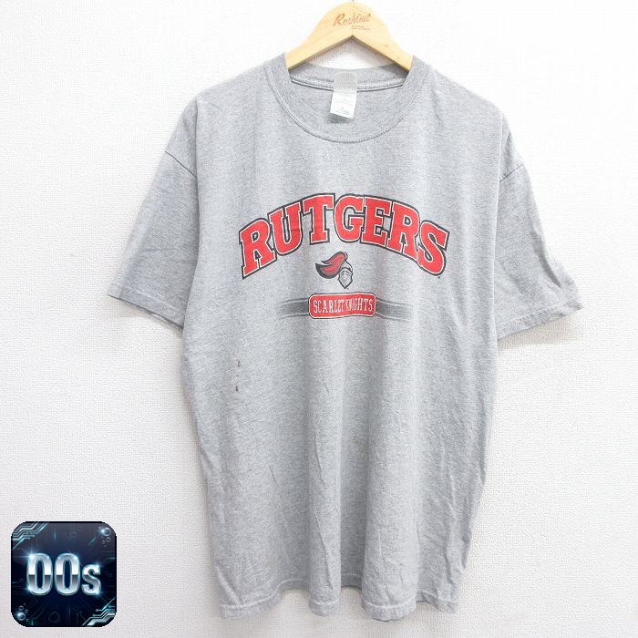 00s 半袖Tシャツ RUTGERS グレー霜降り XL | 古着