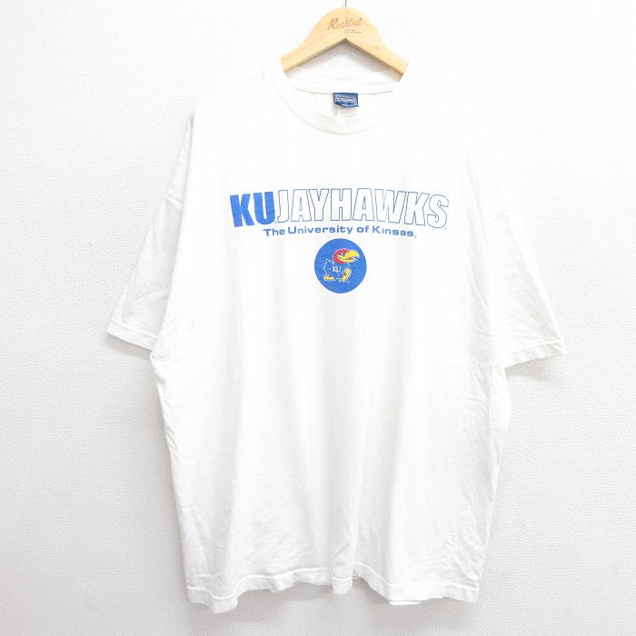 00s 半袖Tシャツ カンザスジェイホークス ホワイト XL | 古着