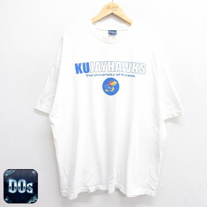 00s 半袖Tシャツ カンザスジェイホークス ホワイト XL | 古着