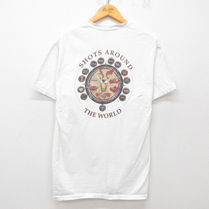 L★古着 半袖 ビンテージ Tシャツ メンズ 00年代 00s ウィスキー 酒 コットン クルーネック 白 ホワイト 25apr16 中古