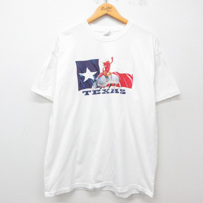 XL★古着 ヘインズ Hanes 半袖 ビンテージ Tシャツ メンズ 00年代 00s 唐辛子 テキサス コットン クルーネック 白 ホワイト 25apr16 中古