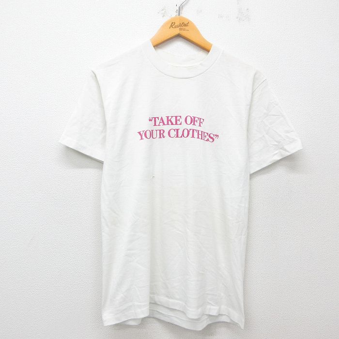 M★古着 半袖 ビンテージ Tシャツ メンズ 80年代 80s TAKE OFF クルーネック 白 ホワイト 【spe】 25apr16 中古