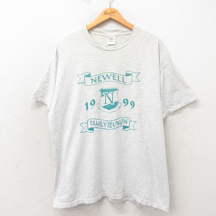 XL★古着 半袖 ビンテージ Tシャツ メンズ 90年代 90s NEWELL 大きいサイズ クルーネック グレー 霜降り 25apr23 中古