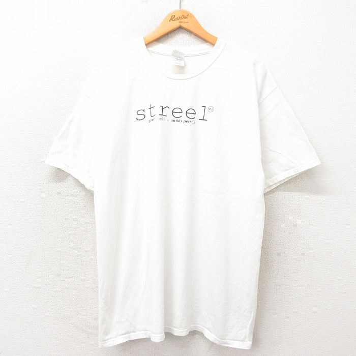 XL★古着 半袖 ビンテージ Tシャツ メンズ 00年代 00s Streel コットン クルーネック 白 ホワイト 25apr23 中古