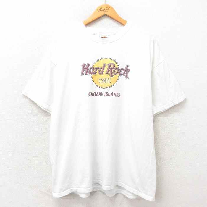 【50%OFF】XL★古着 半袖 ビンテージ Tシャツ メンズ 00年代 00s ハードロックカフェ ビッグロゴ 大きいサイズ クルーネック 白 ホワイト 25apr23 中古