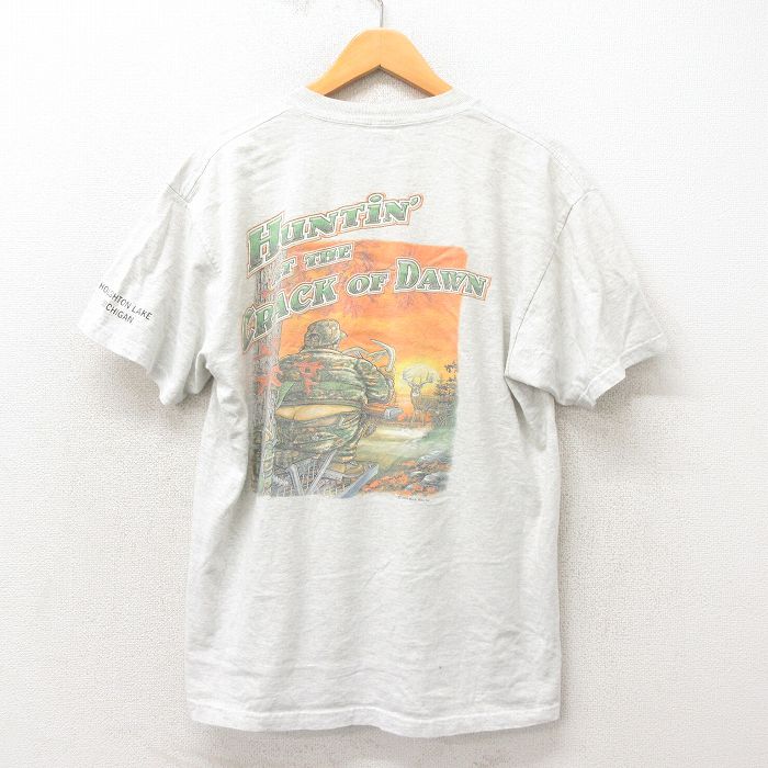 XL★古着 半袖 ビンテージ Tシャツ メンズ 00年代 00s ハンター クルーネック グレー 霜降り 25apr23 中古