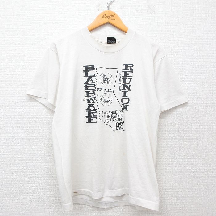 M★古着 スクリーンスターズ 半袖 ビンテージ Tシャツ メンズ 90年代 90s ロサンゼルス クルーネック USA製 白 ホワイト 25apr23 中古