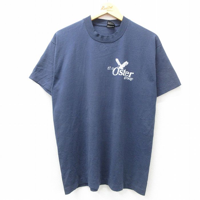 L★古着 フルーツオブザルーム 半袖 ビンテージ Tシャツ メンズ 90年代 90s Oster クルーネック USA製 紺 ネイビー 25apr23 中古