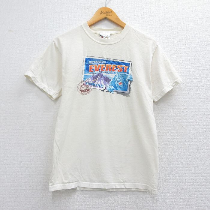 M★古着 半袖 ビンテージ Tシャツ メンズ 00年代 00s ディズニー DISNEY エクスペディション エベレスト イエティ クルーネック 白 ホワイト 25apr24 中古