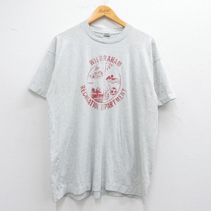 XL★古着 フルーツオブザルーム 半袖 ビンテージ Tシャツ メンズ 90年代 90s ウィルブラハム サッカー バスケットボール クルーネック USA製 グレー 霜降り 25apr24 中古