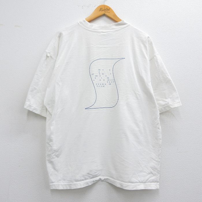 XL★古着 半袖 ビンテージ Tシャツ メンズ 90年代 90s ロッキーマウンテン 大きいサイズ コットン クルーネック 白 ホワイト 25apr24 中古