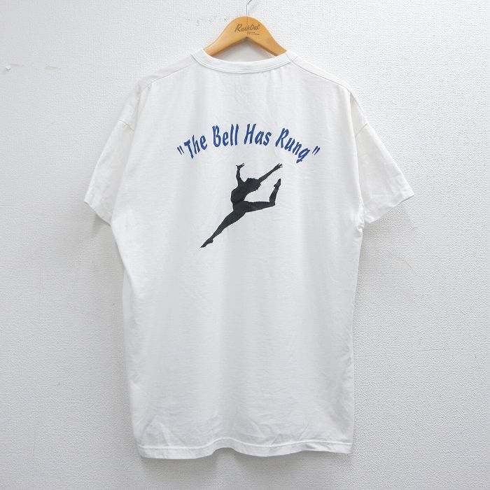 XL★古着 ラッセル 半袖 ビンテージ Tシャツ メンズ 90年代 90s バレエ 大きいサイズ クルーネック USA製 白 ホワイト 【spe】 25apr24 中古