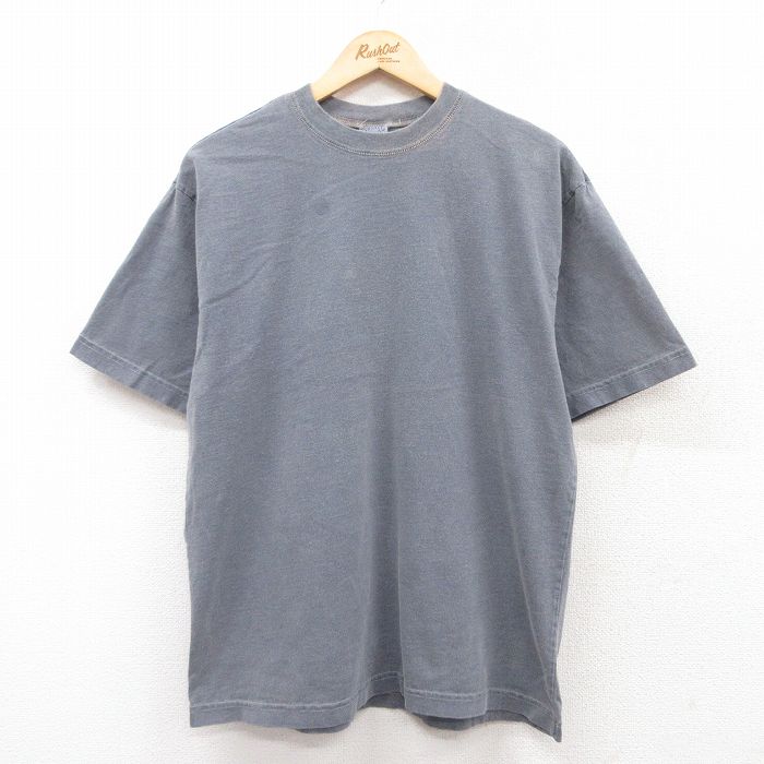 L★古着 オールドネイビー OLD NAVY 半袖 ビンテージ Tシャツ メンズ 90年代 90s 無地 コットン クルーネック USA製 グレー 25apr24 中古