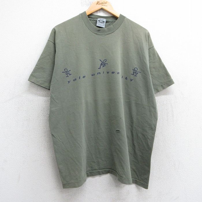 90s 半袖Tシャツ イェール ダークグリーン XL | 古着