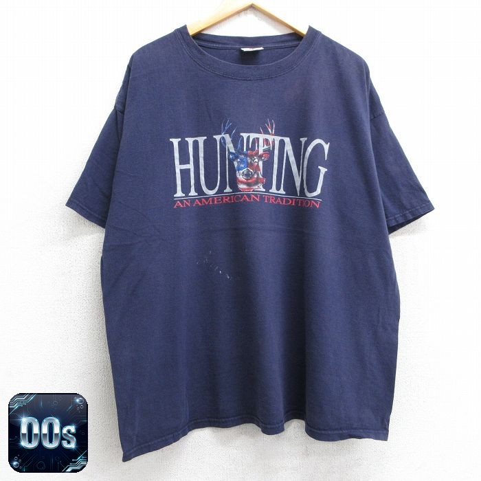 【50%OFF】00s 半袖Tシャツ ハンティング ネイビー XL | 古着
