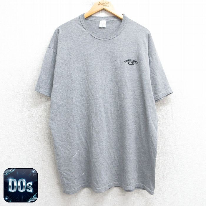 【50%OFF】ラッセル 00s 半袖Tシャツ ワンポイントロゴ グレー XL | 古着