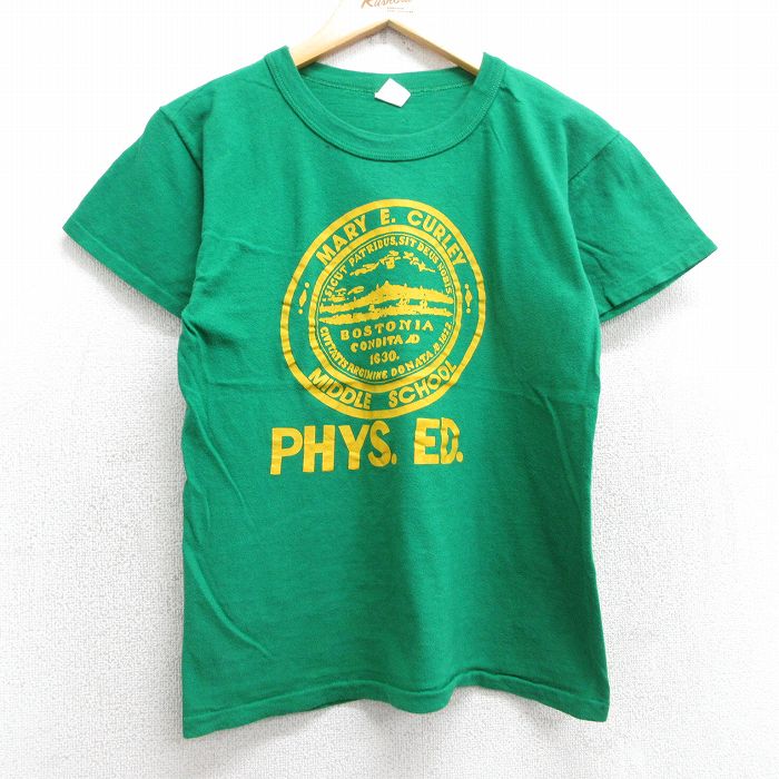 S★古着 半袖 ビンテージ Tシャツ メンズ 70年代 70s PHYS コットン クルーネック 緑 グリーン 25apr25 中古