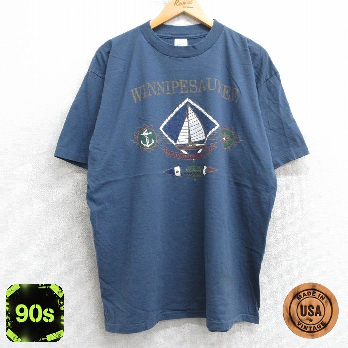【50%OFF】90s 半袖Tシャツ ウィニペソーキー ネイビー XL | 古着