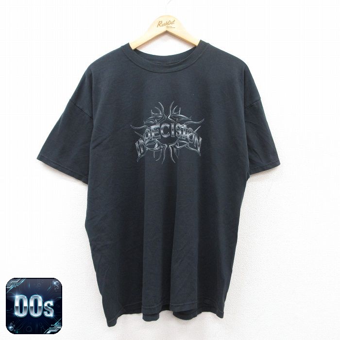 【50%OFF】ジャージーズ 00s 半袖Tシャツ INDECISION ブラック XL | 古着