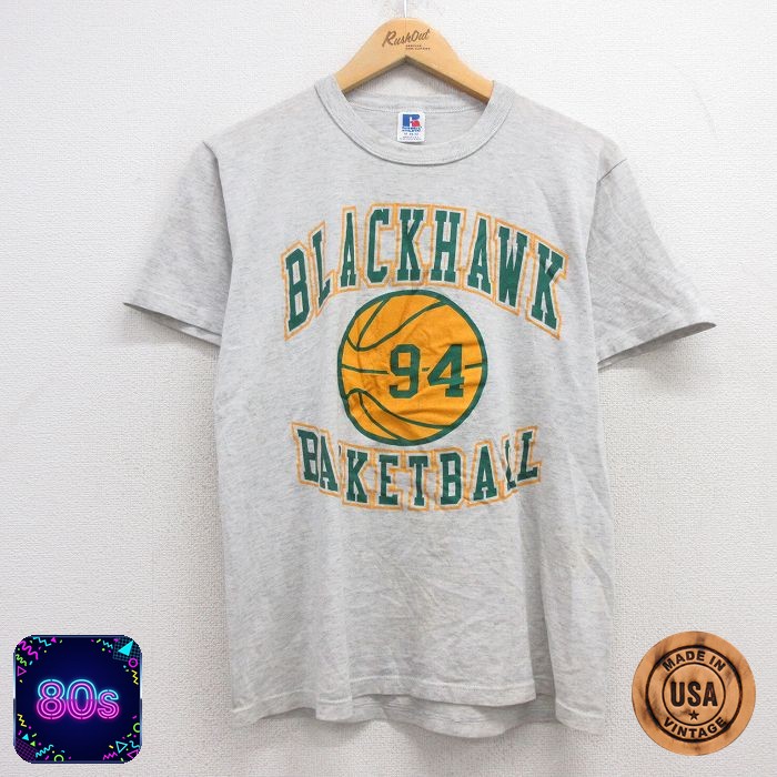 【50%OFF】ラッセル 80s 半袖Tシャツ バスケットボール グレー M | 古着