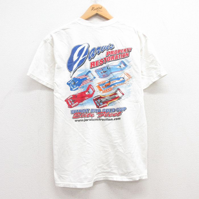M★古着 半袖 ビンテージ Tシャツ メンズ 00年代 00s JARIVIS コットン クルーネック 白 ホワイト 25apr28 中古
