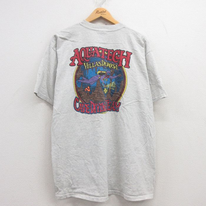 00s 半袖Tシャツ ダイビング グレー霜降り XL | 古着