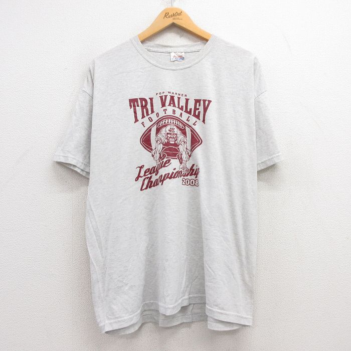 00s 半袖Tシャツ フットボール グレー XL | 古着