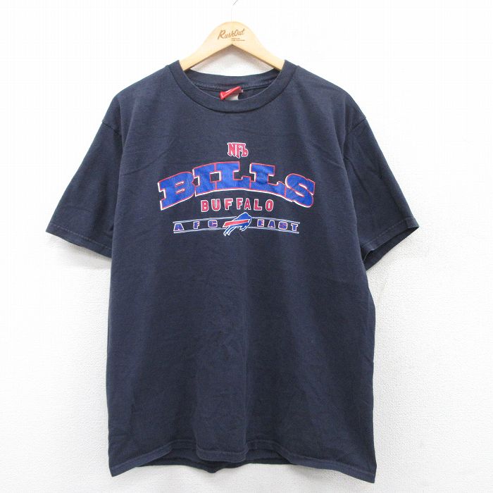 XL★古着 半袖 ビンテージ Tシャツ メンズ 00年代 00s NFL バッファロービルズ コットン クルーネック 黒 ブラック アメフト スーパーボウル 25apr30 中古