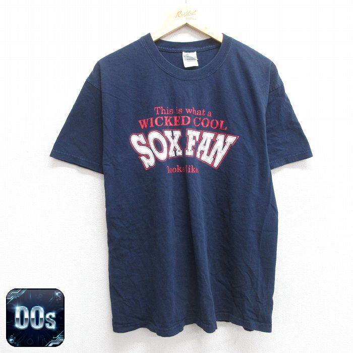 【50%OFF】00s 半袖Tシャツ SOX FAN ネイビー L | 古着