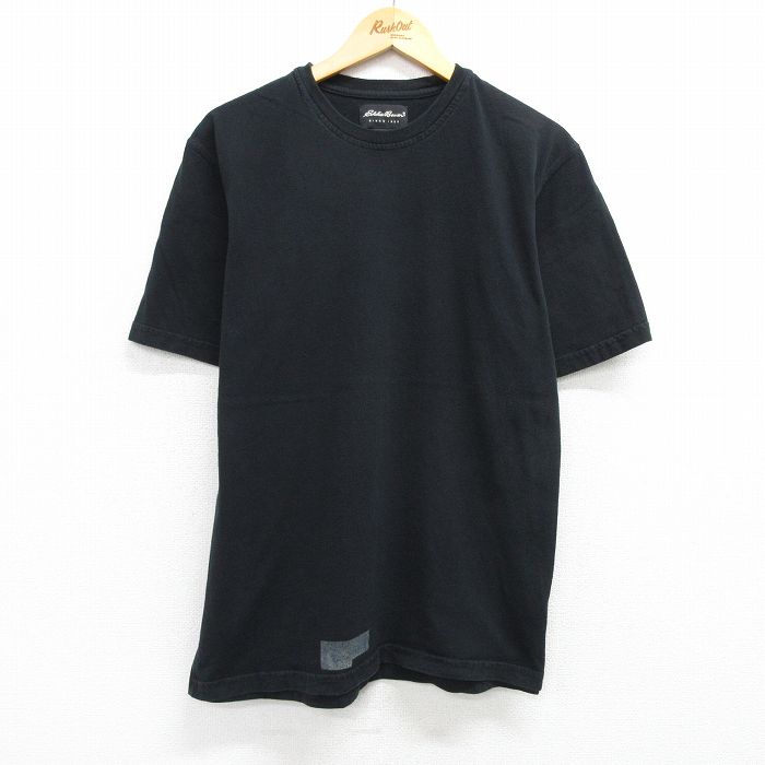 XL★古着 エディーバウアー 半袖 ビンテージ Tシャツ メンズ 90年代 90s コットン クルーネック USA製 黒 ブラック 25may01 中古