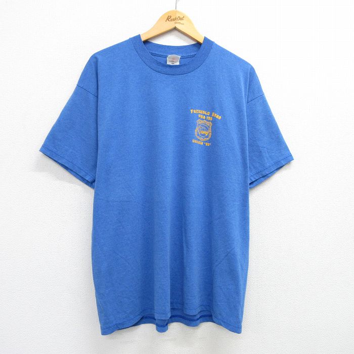 XL★古着 フルーツオブザルーム 半袖 ビンテージ Tシャツ メンズ 90年代 90s 車 大きいサイズ クルーネック 薄紺 ネイビー 25may01 中古