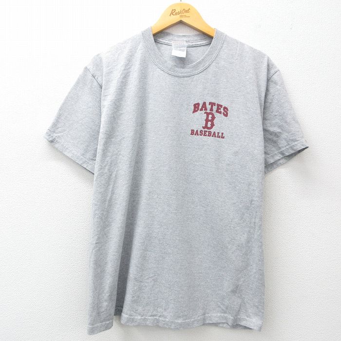 【50%OFF】L★古着 半袖 ビンテージ Tシャツ メンズ 00年代 00s BATES ベースボール クルーネック グレー 霜降り 25may01 中古