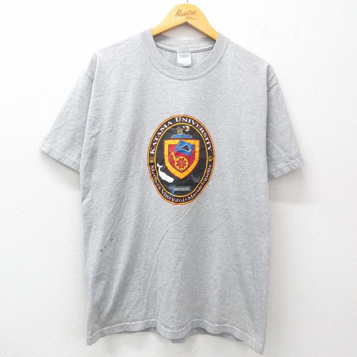 00s 半袖Tシャツ KATAMA大学エンブレム グレー L | 古着