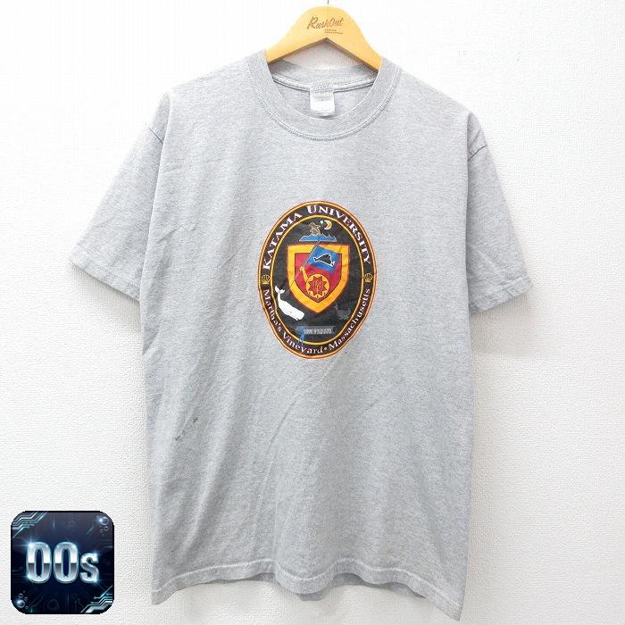 【50%OFF】00s 半袖Tシャツ KATAMA大学エンブレム グレー L | 古着