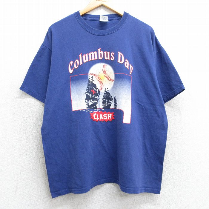 00s 半袖Tシャツ ベースボール ブルー XL | 古着