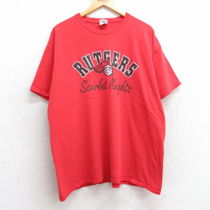 【50%OFF】00s 半袖Tシャツ ラトガーススカーレットナイツ レッド XL | 古着