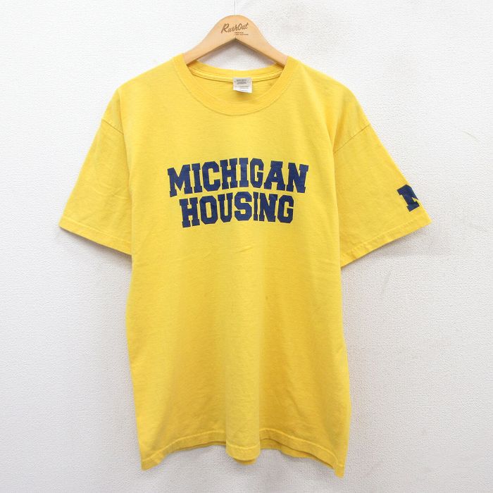 00s 半袖Tシャツ ミシガンハウジング イエロー L | 古着
