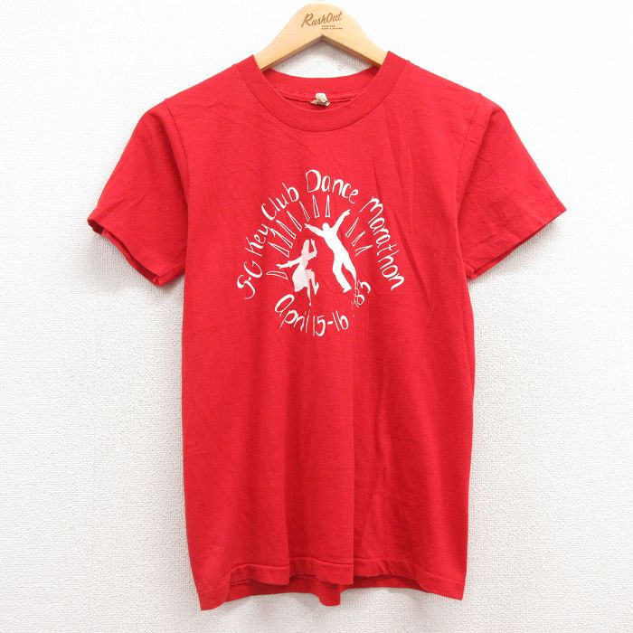 S★古着 スクリーンスターズ 半袖 ビンテージ Tシャツ メンズ 80年代 80s ダンス クルーネック USA製 赤 レッド 25may02 中古