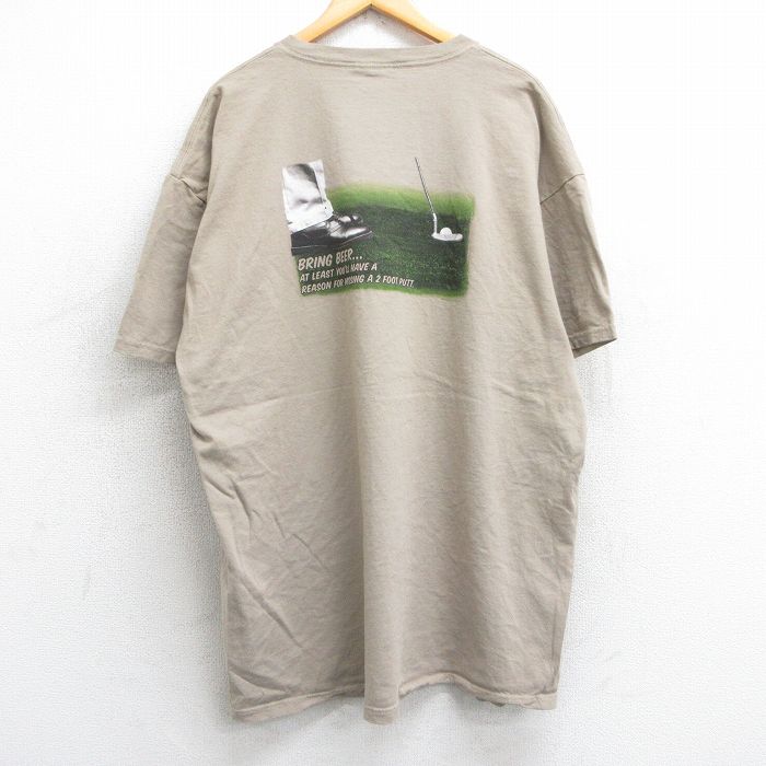 00s 半袖Tシャツ ゴルフ ベージュ XL | 古着