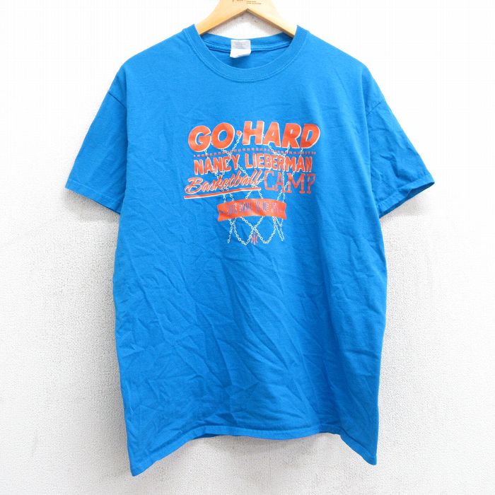 L★古着 半袖 ビンテージ Tシャツ メンズ 00年代 00s バスケットボール ナンシーリーバーマン コットン クルーネック 水色 25may02 中古