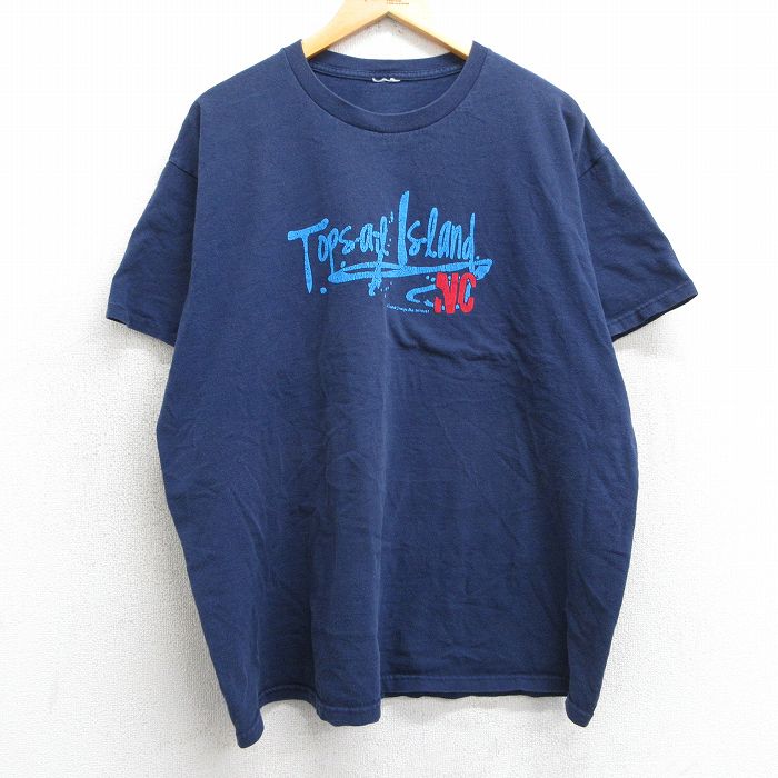 00s 半袖Tシャツ アイランド ネイビー XL | 古着