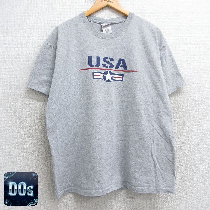 【50%OFF】00s 半袖Tシャツ USAロゴ グレー XL | 古着