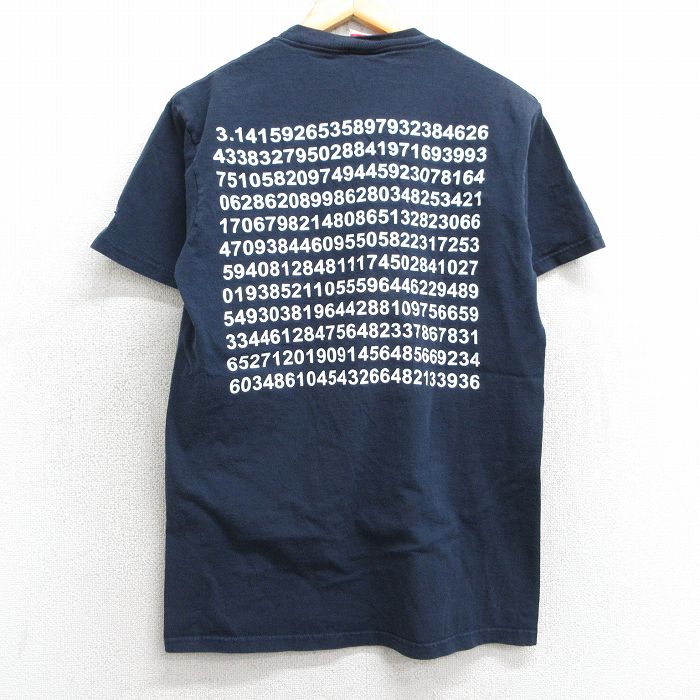 M★古着 チャンピオン Champion 半袖 ビンテージ Tシャツ メンズ 00年代 00s π 円周率 クルーネック 紺 ネイビー 【spe】 25may02 中古