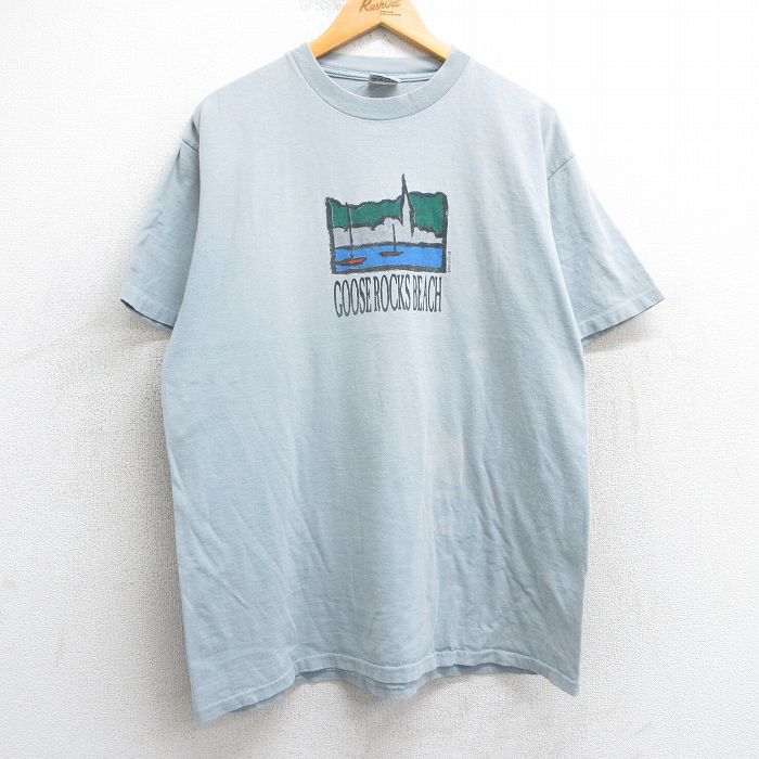 90s 半袖Tシャツ グースロックスビーチ ネイビー XL | 古着