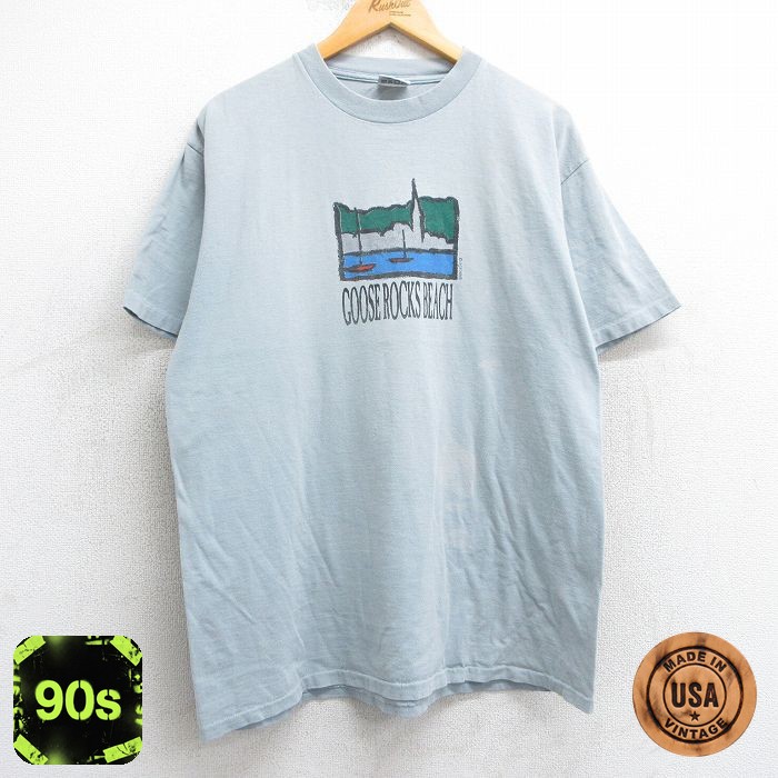 【50%OFF】90s 半袖Tシャツ グースロックスビーチ ネイビー XL | 古着
