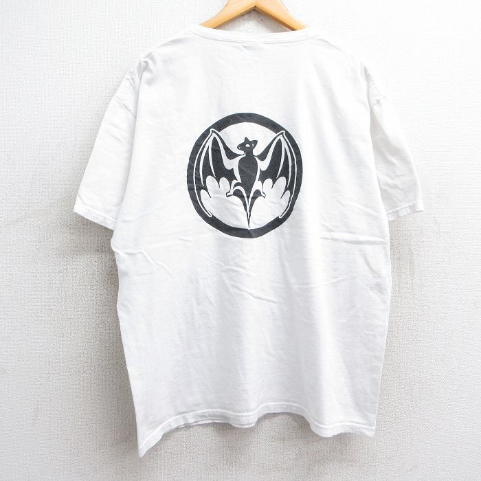 XL★古着 半袖 ビンテージ Tシャツ メンズ 00年代 00s バカルディ コットン クルーネック 白 ホワイト 25may07 中古