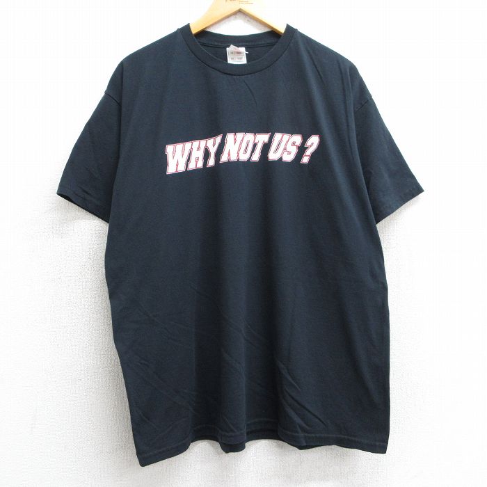 XL★古着 フルーツオブザルーム 半袖 ビンテージ Tシャツ メンズ 00年代 00s WHY NOT US コットン クルーネック 黒 ブラック 25may07 中古