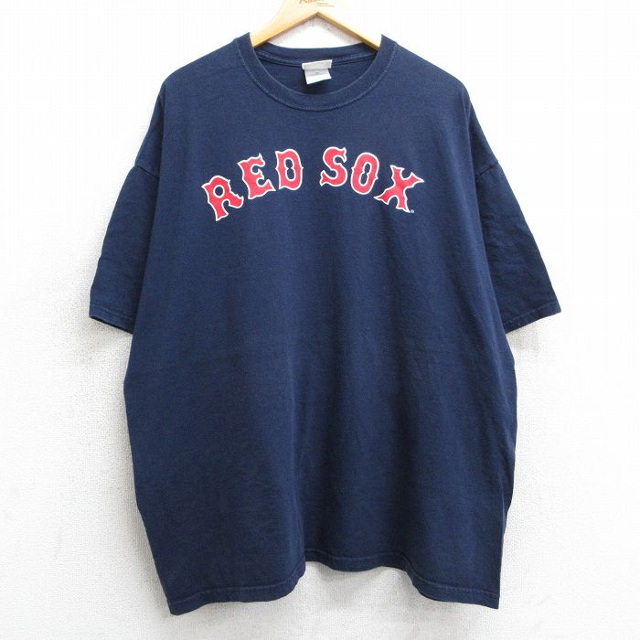 【50%OFF】XL★古着 リー Lee 半袖 ビンテージ Tシャツ メンズ 00年代 00s MLB ボストンレッドソックス 松坂大輔 18 大きいサイズ コットン クルーネック 紺 ネイビー メジャーリーグ ベースボール 野球 【spe】 25may07 中古